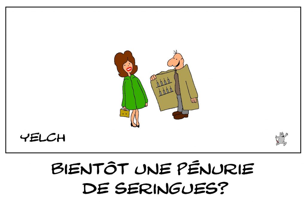 dessins humour coronavirus covid-19 image drôle pénurie seringues