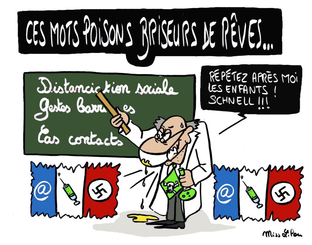 dessin presse humour coronavirus covid-19 image drôle dictature sanitaire