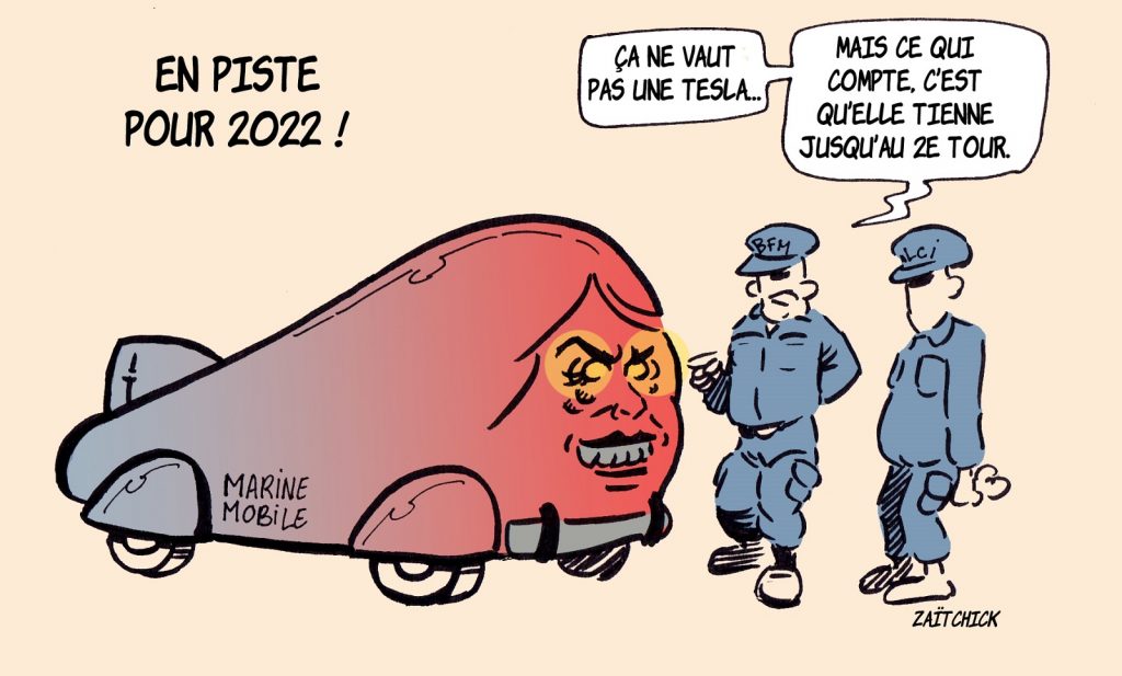 dessin presse humour élection présidentielle 2022 image drôle Marine le Pen