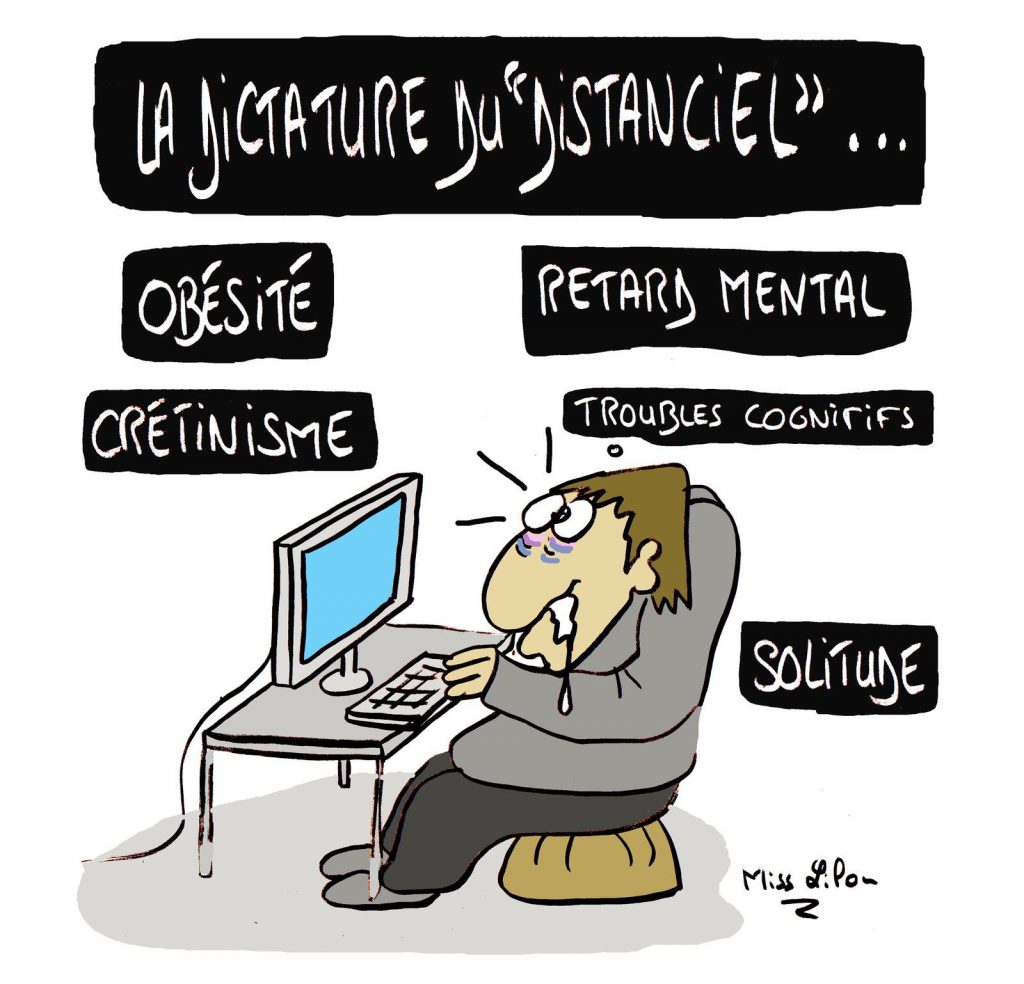 dessin presse humour coronavirus covid image drôle distanciel télétravail