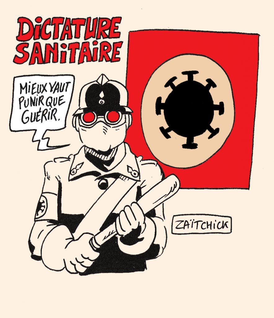 dessin presse humour coronavirus covid-19 image drôle dictature sanitaire santé liberté