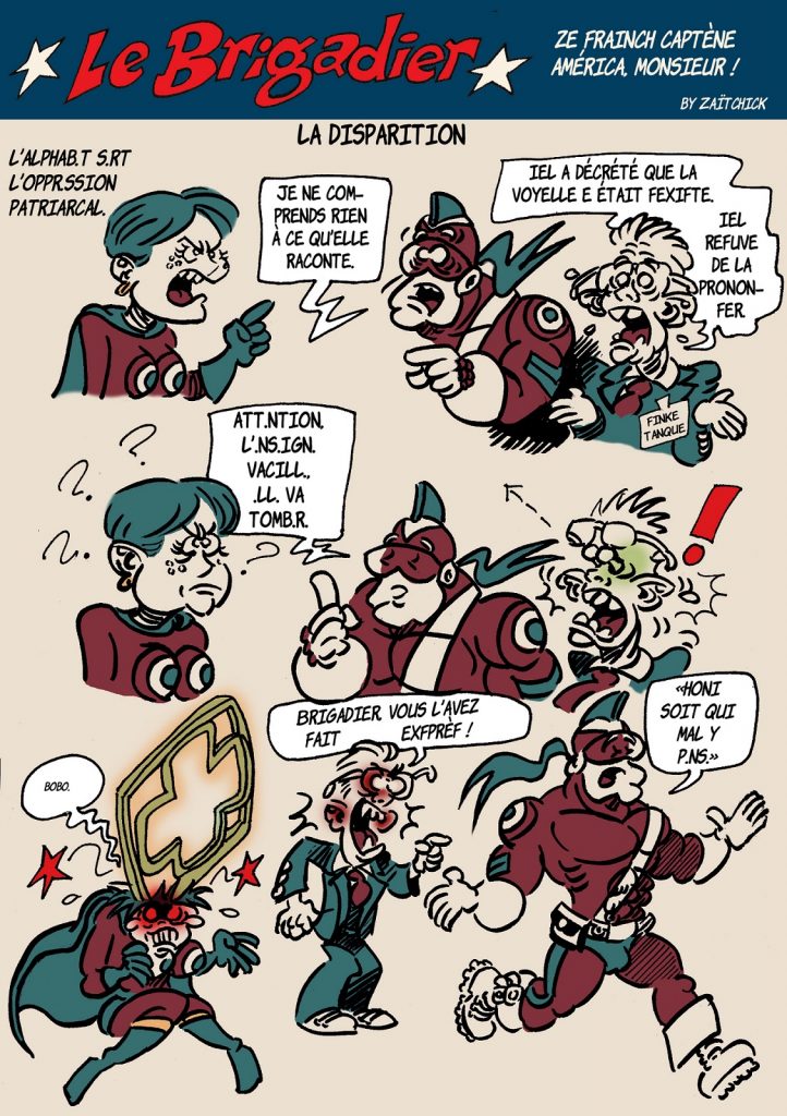 image drôle Le Brigadier dessin humour voyelle sexisme oppression patriarcale