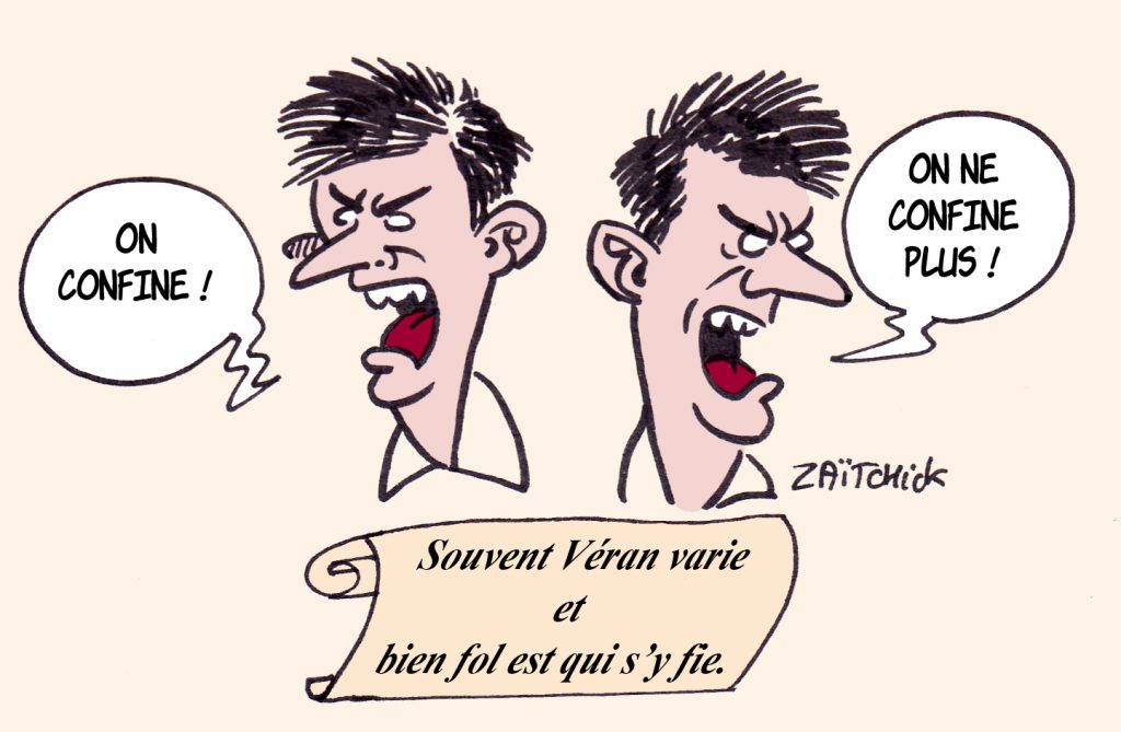 dessin presse humour coronavirus covid-19 image drôle Olivier Véran confinement