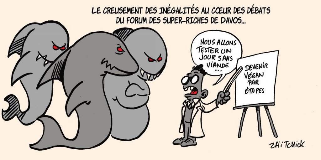 dessin presse humour forum Davos image drôle inégalités riches