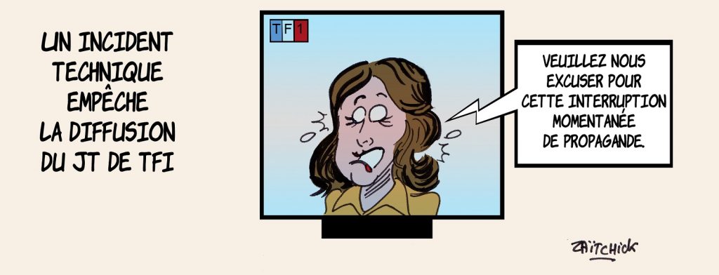 dessin presse humour problème technique image drôle journal télévisé TF1