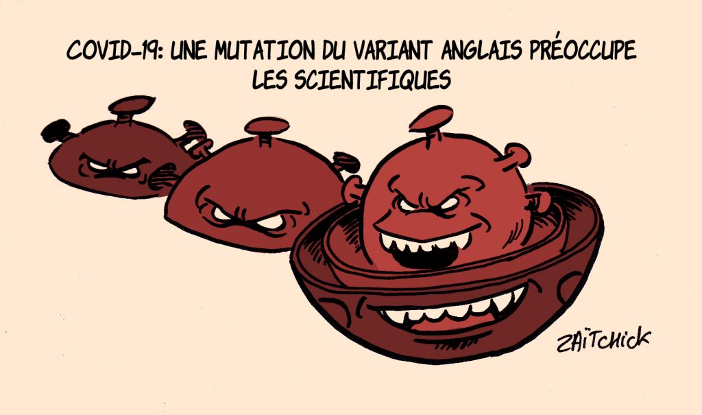 dessin presse humour coronavirus covid-19 image drôle variant anglais mutation