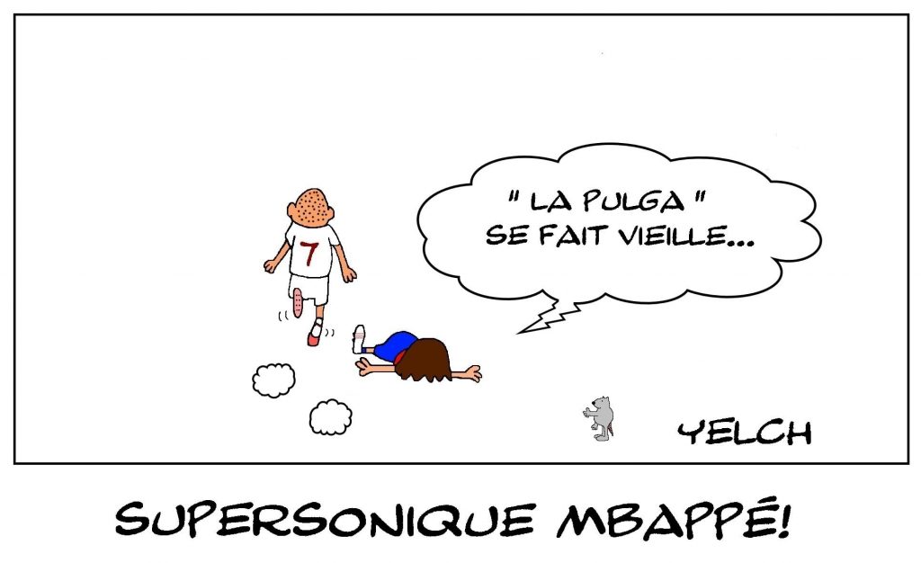 dessins humour football Barça PSG image drôle Mbappé Messi