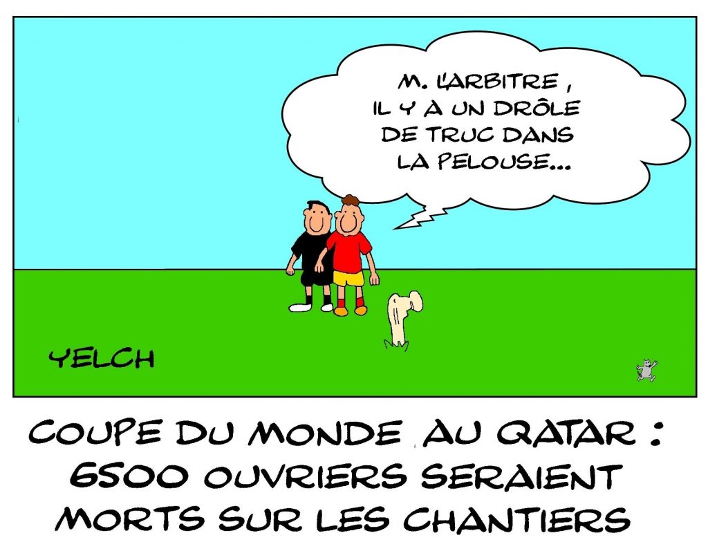 dessins humour foot football image drôle coupe du monde Qatar morts