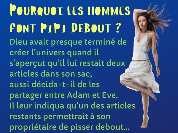 humour, blague hommes, blague religion, blague Dieu, blague création, blague femmes, blague pénis