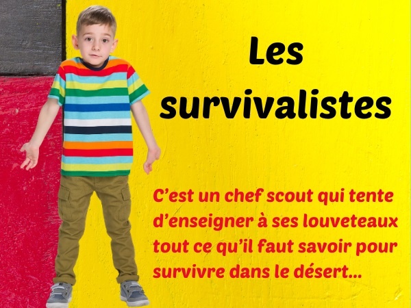 humour, blague scouts, blague survivalistes, blague désert, blague jeu de cartes, blague boussole, blague de Toto