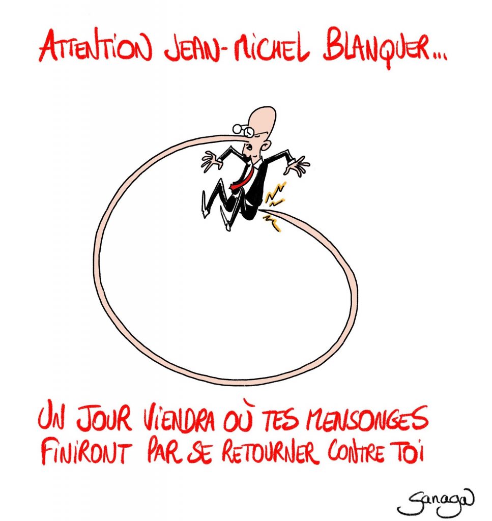 dessin presse humour coronavirus covid-19 image drôle Jean-Michel Blanquer contamination mensonges