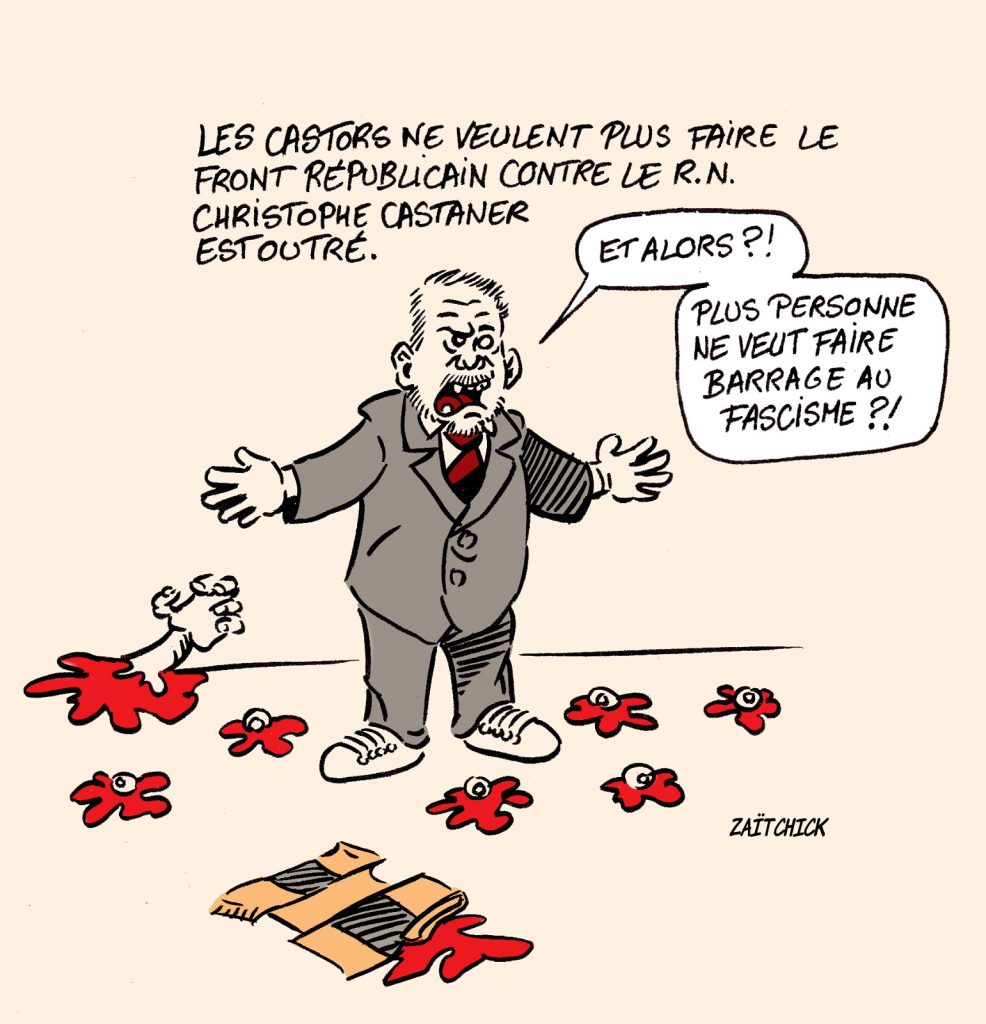 dessin presse humour Christophe Castaner image drôle élection castors barrage