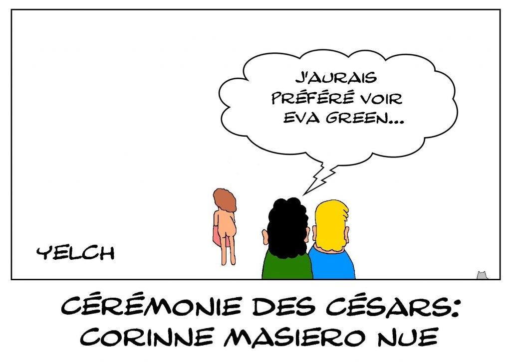 dessins humour cérémonie césars 2021 image drôle Corinne Masiero nue