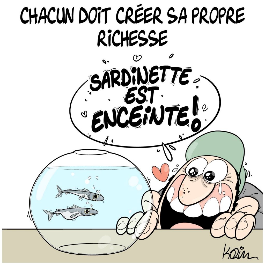 dessin presse humour Algérie richesse image drôle prix nourriture inflation sardine