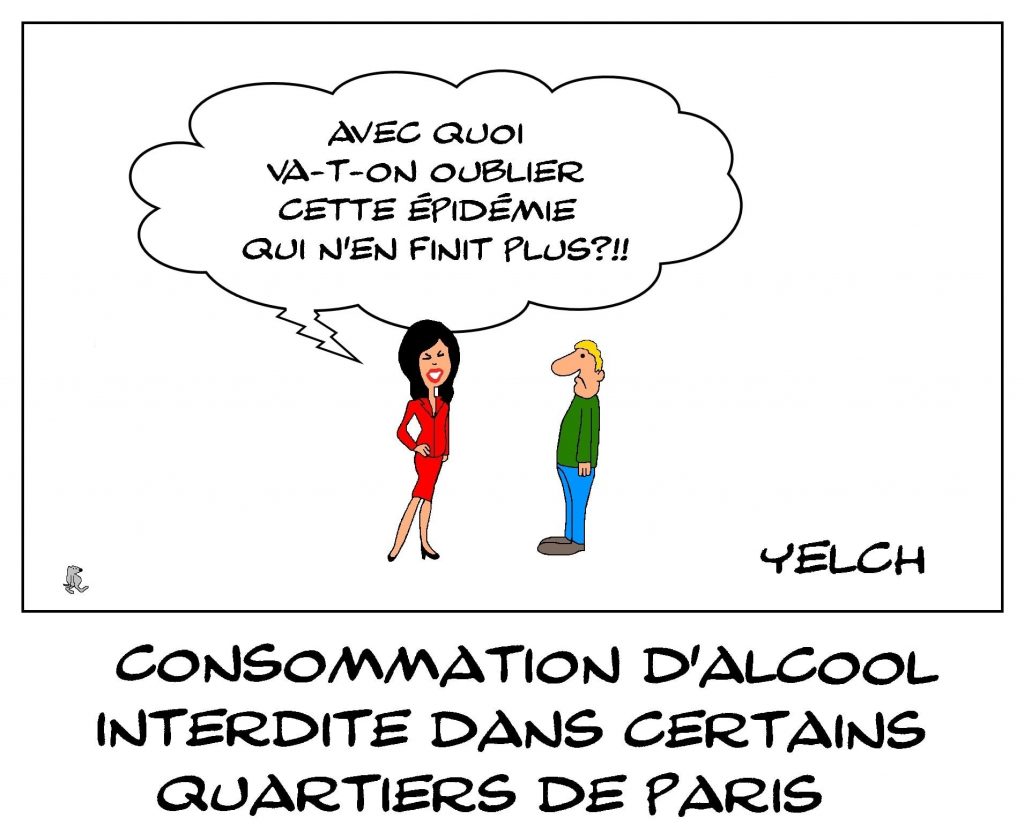 dessins humour coronavirus covid19 image drôle interdiction alcool Paris