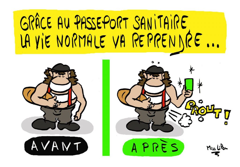 dessin presse humour coronavirus covid19 image drôle passeport vaccinal