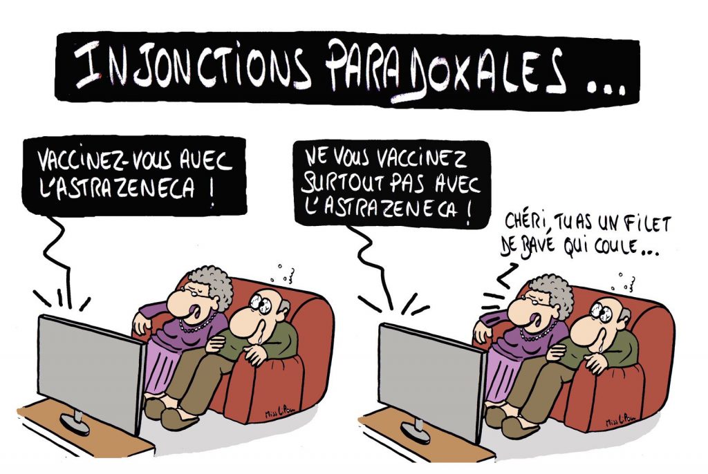 dessin presse humour coronavirus covid-19 image drôle vaccin AstraZeneca