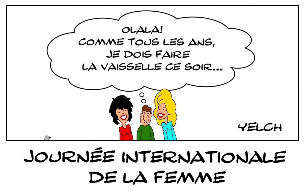 dessins humour journée internationale image drôle droits femmes 8 mars vaisselle