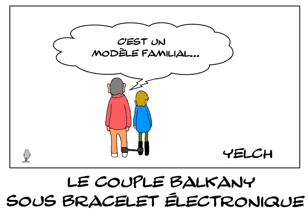 dessins humour Patrick Balkany image drôle Isabelle Balkany bracelet électronique