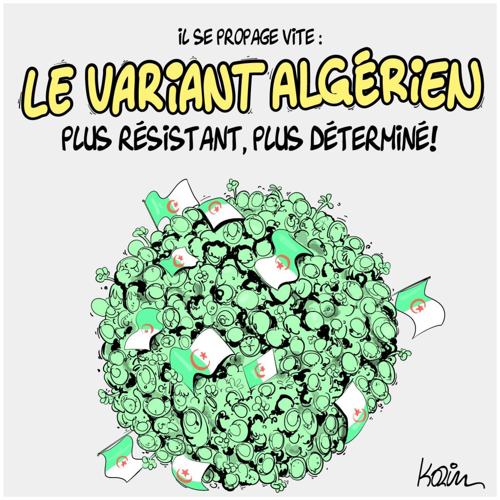 dessin presse humour Algérie Hirak image drôle variant coronavirus