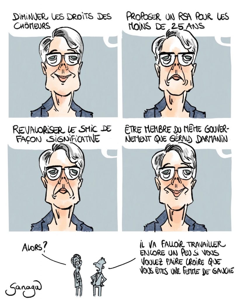 dessin presse humour Élisabeth Borne image drôle femme de gauche