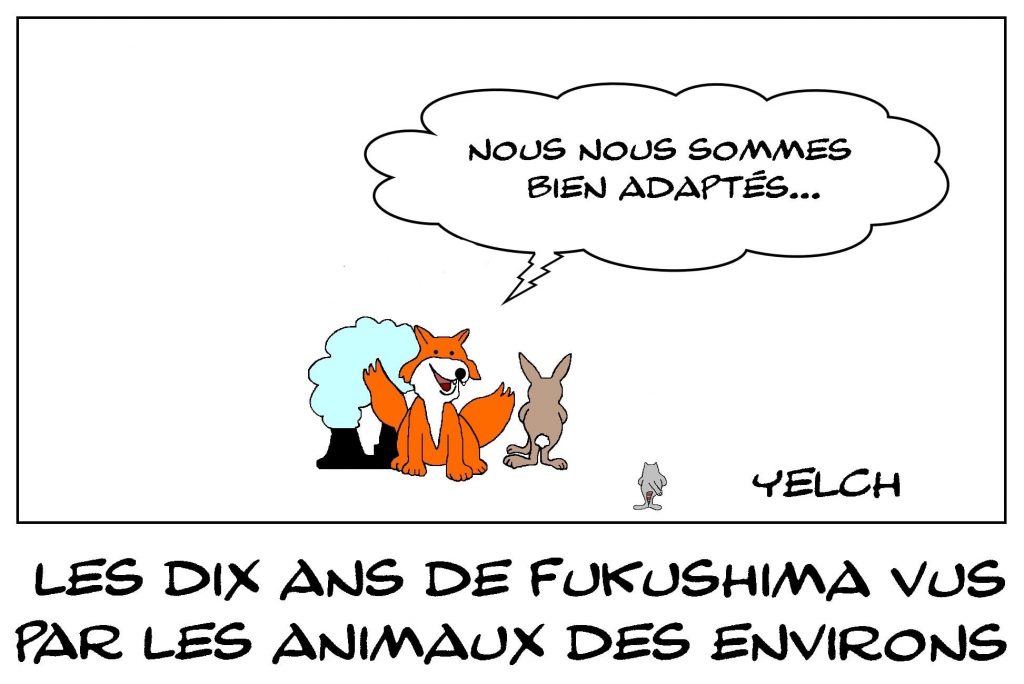 dessins humour anniversaire Fukushima image drôle animaux mutation