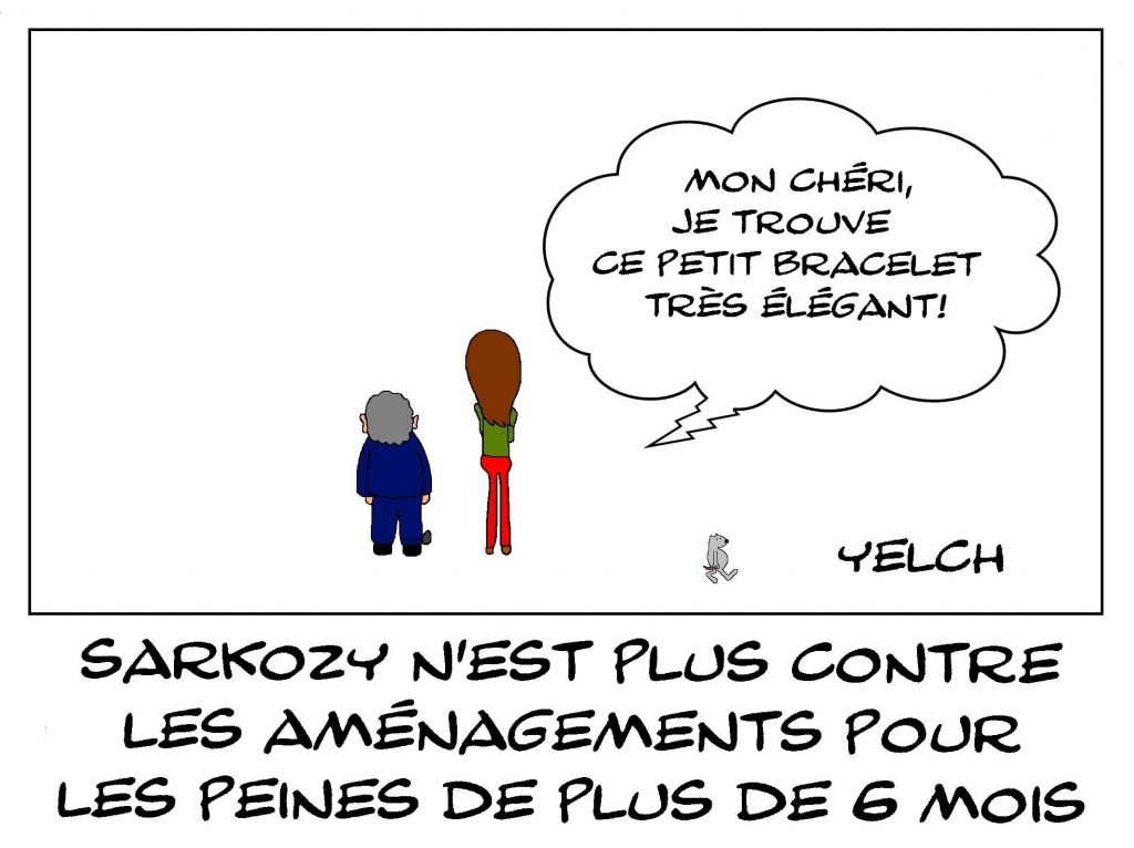 dessins humour Nicolas Sarkozy image drôle condamnation aménagements de peine