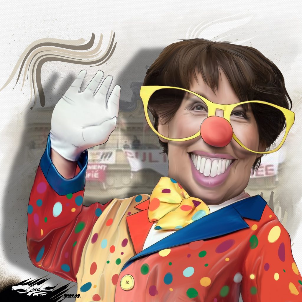 dessin presse humour Roselyne Bachelot image drôle spectacle clown