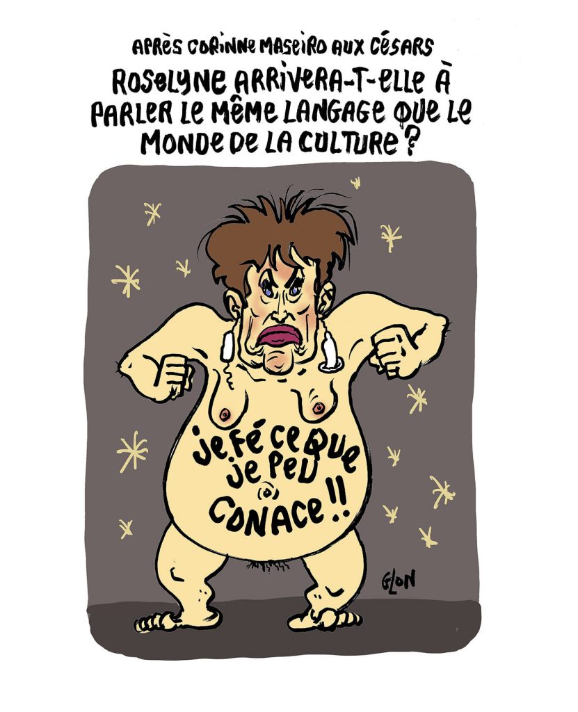 dessin presse humour cérémonie césars 2021 image drôle Corinne Masiero nue Roselyne Bachelot