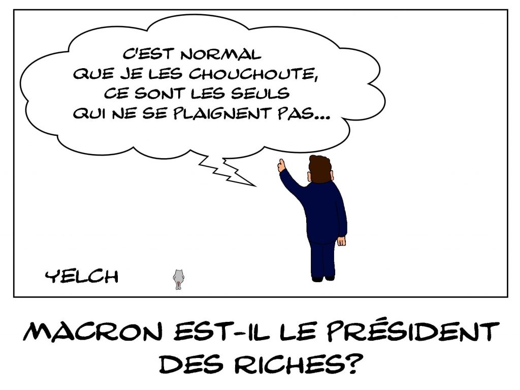 dessins humour Emmanuel Macron image drôle président des riches