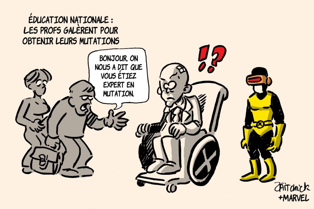 dessin presse humour Éducation nationale image drôle mutations professeurs