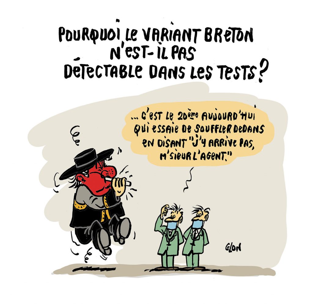 dessin presse humour coronavirus covid19 image drôle détection variant breton