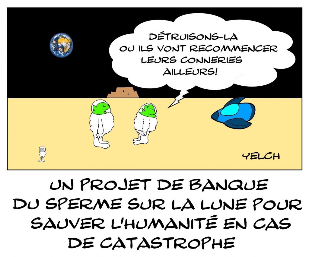 dessins humour banque du sperme image drôle humanité conneries