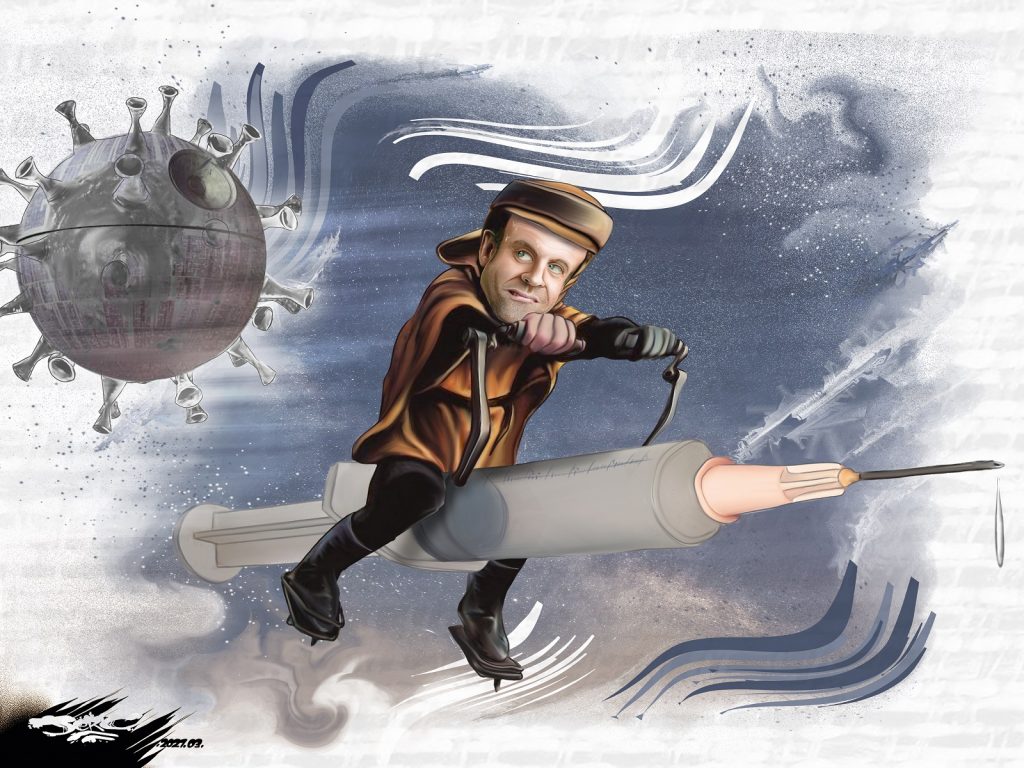 dessin presse humour Emmanuel Macron image drôle coronavirus Star Wars