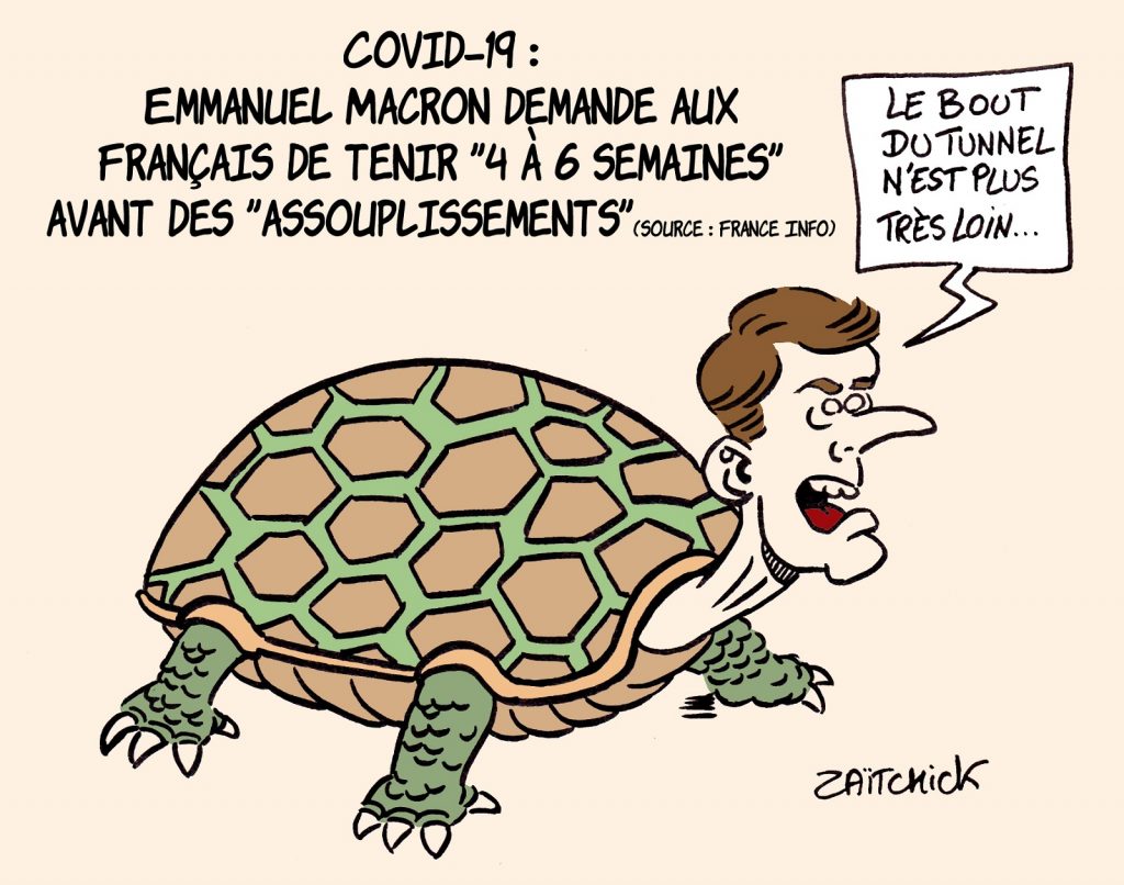 dessin presse humour Emmanuel Macron image drôle coronavirus assouplissements