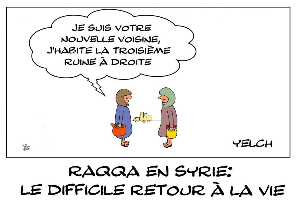 dessins humour Syrie Raqqa image drôle reconstruction