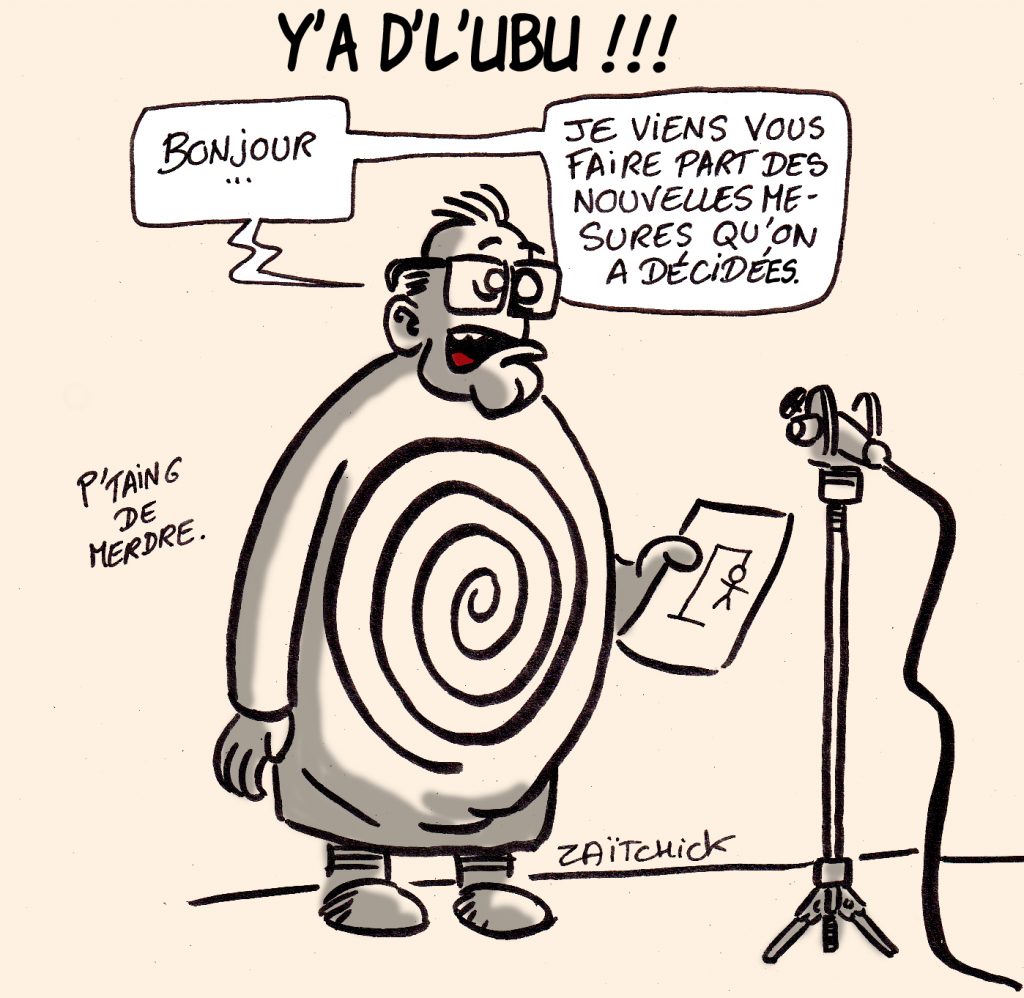 dessin presse humour coronavirus covid-19 image drôle Jean Castex Ubu