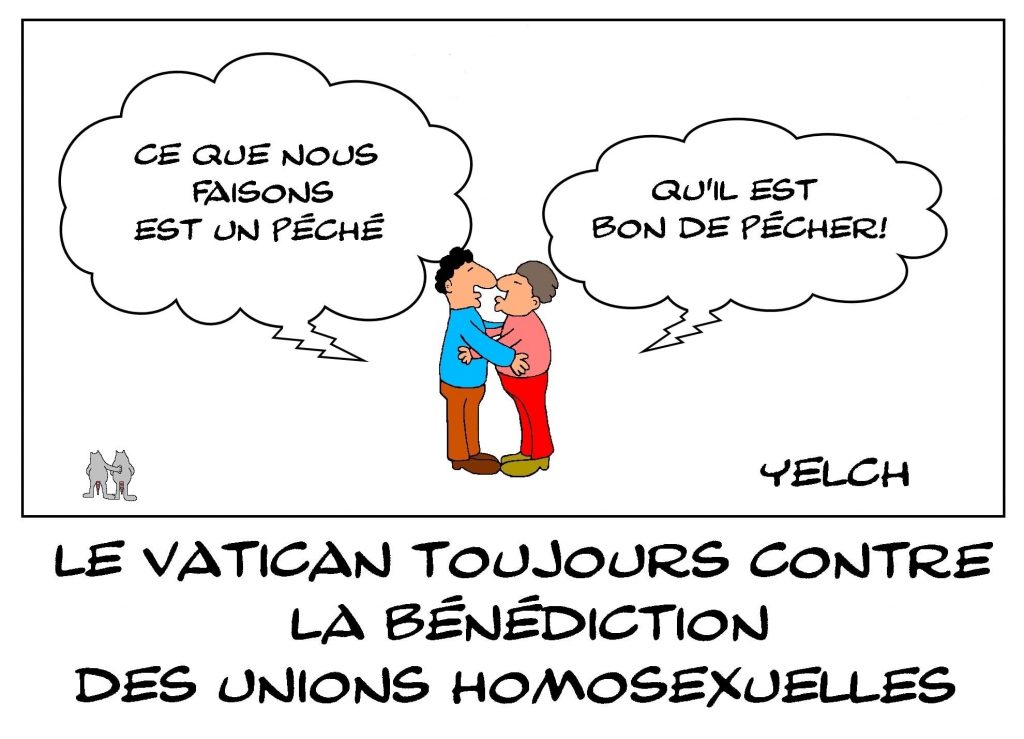 dessins humour Vatican bénédiction image drôle mariage gay