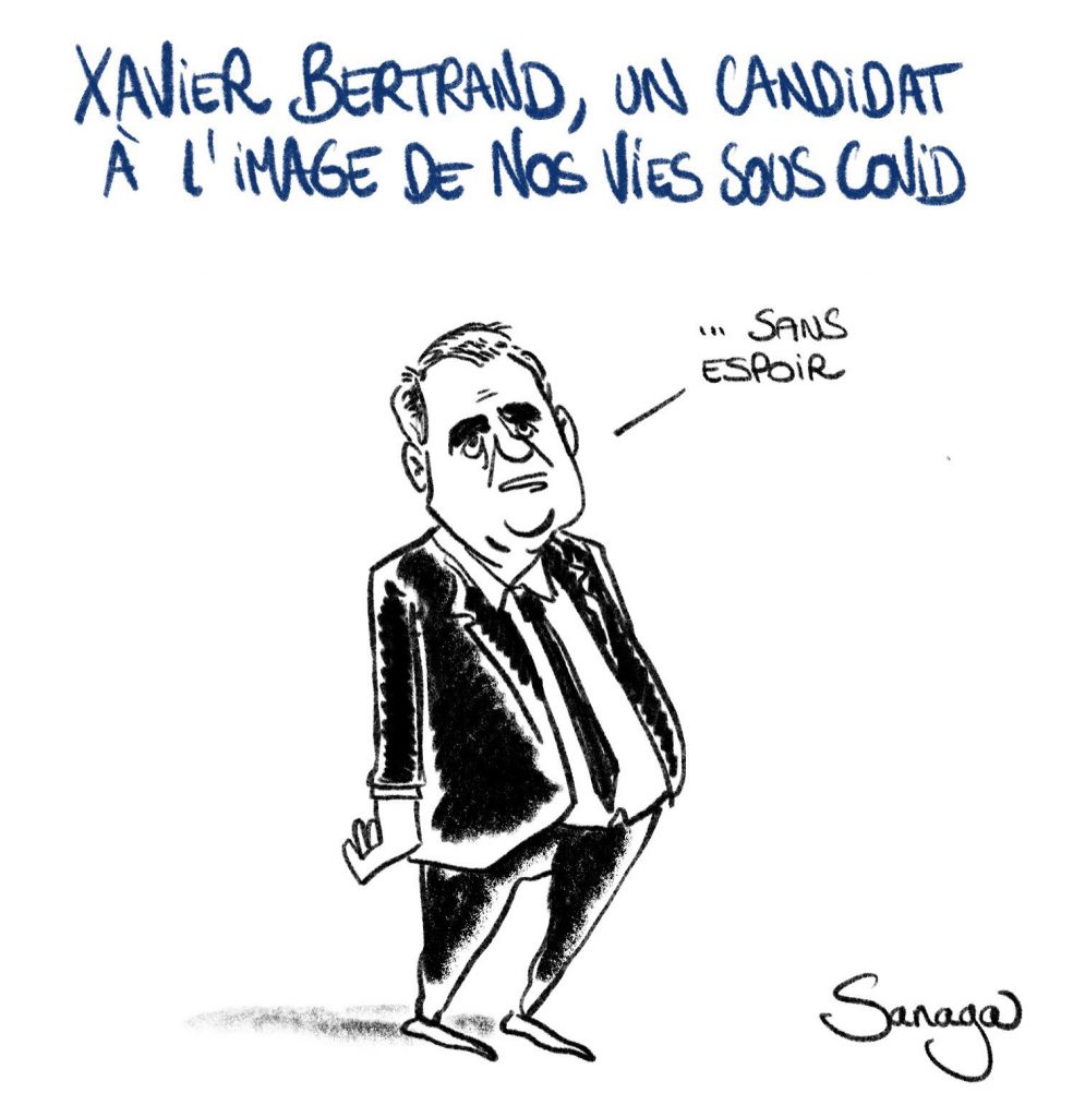 dessin presse humour coronavirus Xavier Bertrand image drôle élection présidentielle 2022