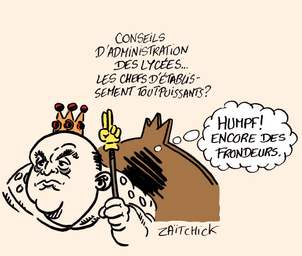 dessin presse humour Éducation Nationale image drôle conseil d’administration chefs d’établissements