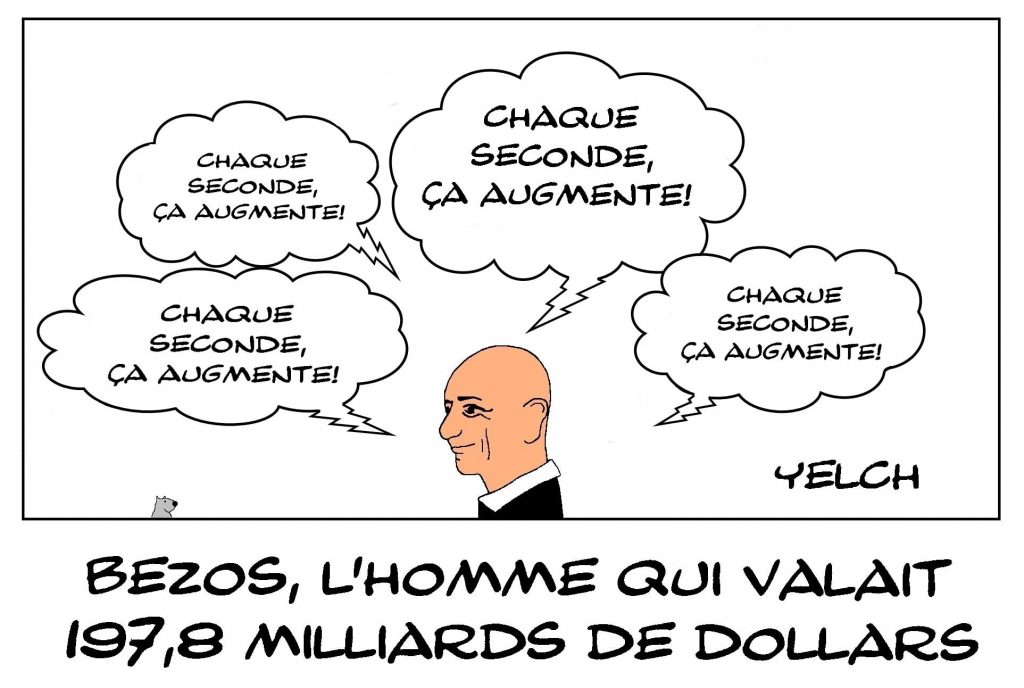 dessins humour fortune richesse image drôle Jeff Bezos milliardaire Amazon