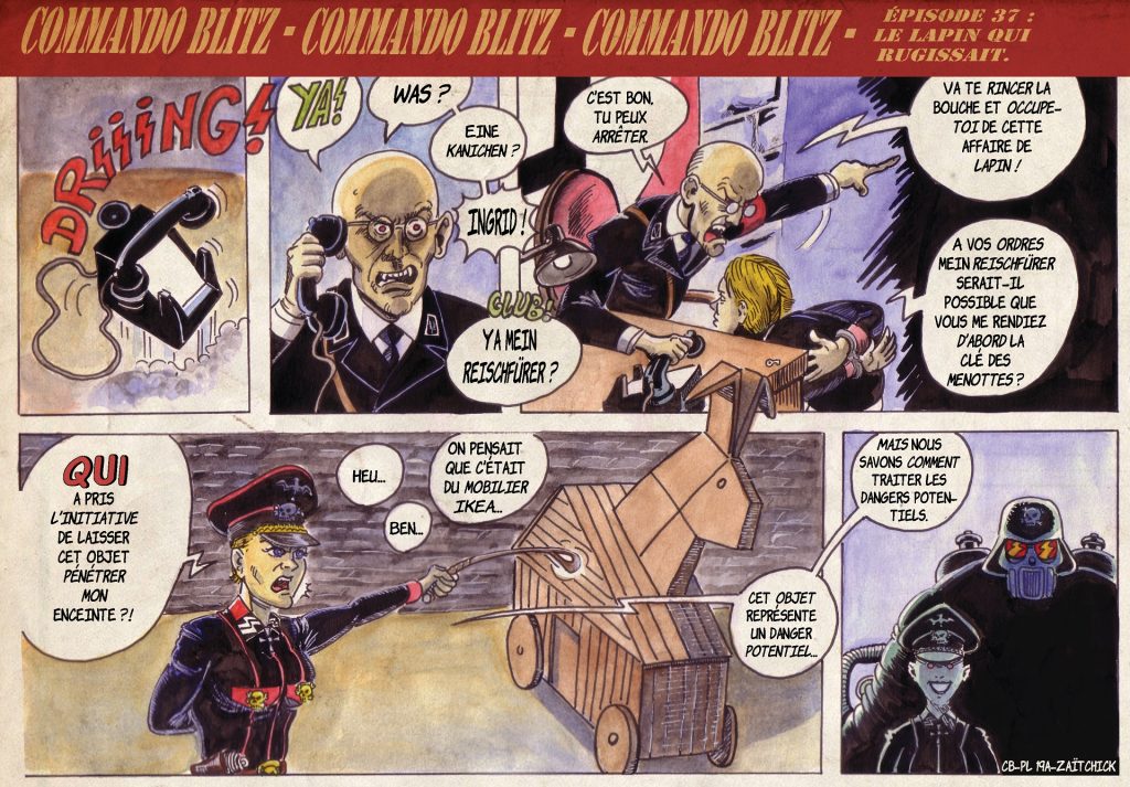 Commando Blitz BD bande dessinée nazi guerre mondiale robots science-fiction parodie