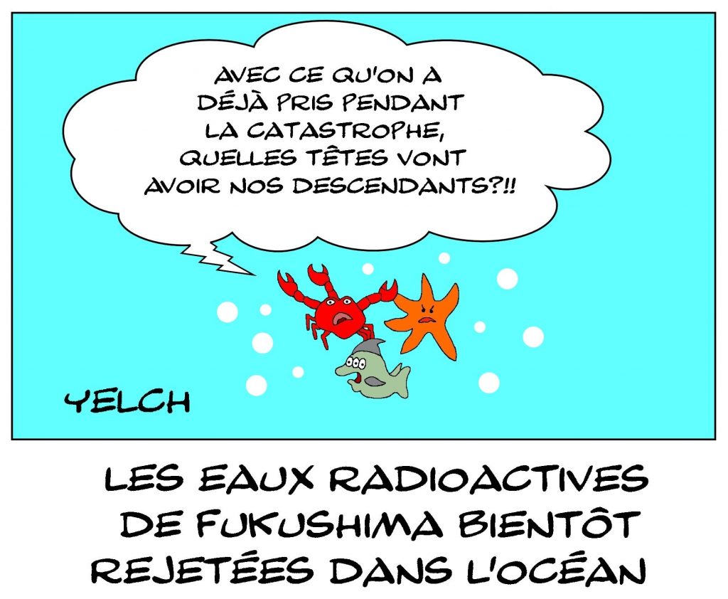 dessins humour Fukushima eau radioactive image drôle rejet océan