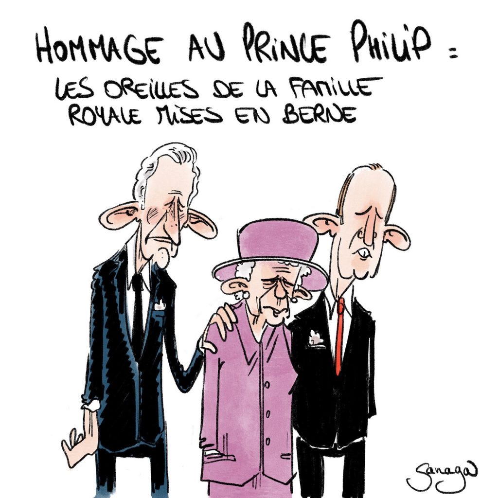 dessin presse humour Royaume-Uni Angleterre image drôle mort du Prince Philip