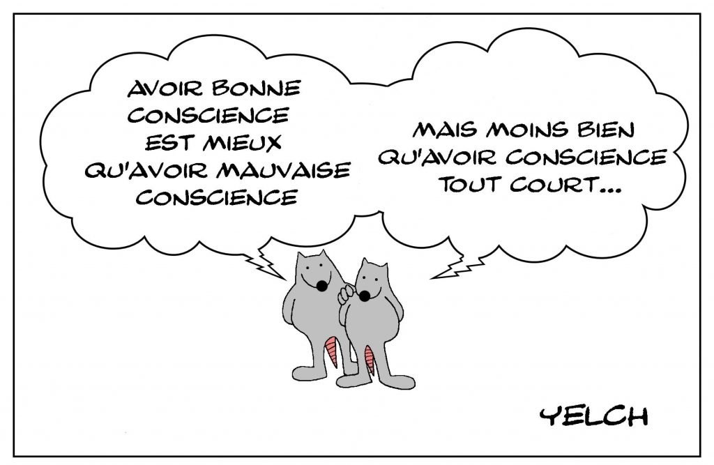 dessins humour bonne conscience image drôle mauvaise conscience