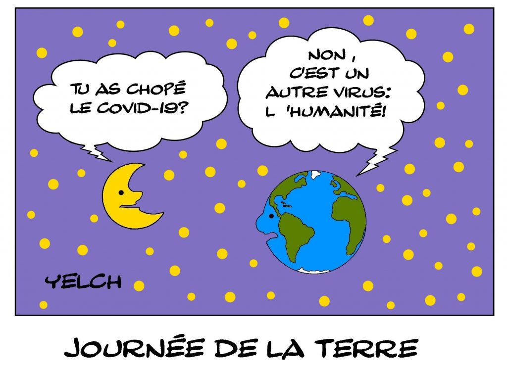 dessins humour journée de la terre image drôle coronavirus humanité