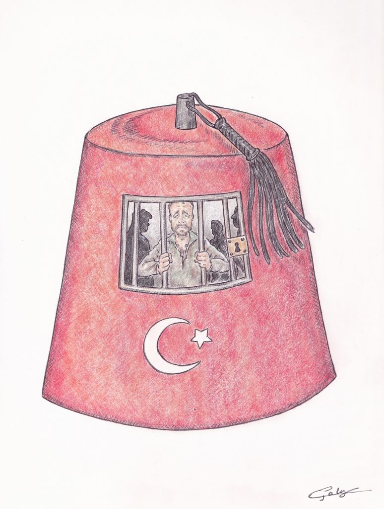 dessin presse humour Turquie prison image drôle Fabien Azoulay calvaire