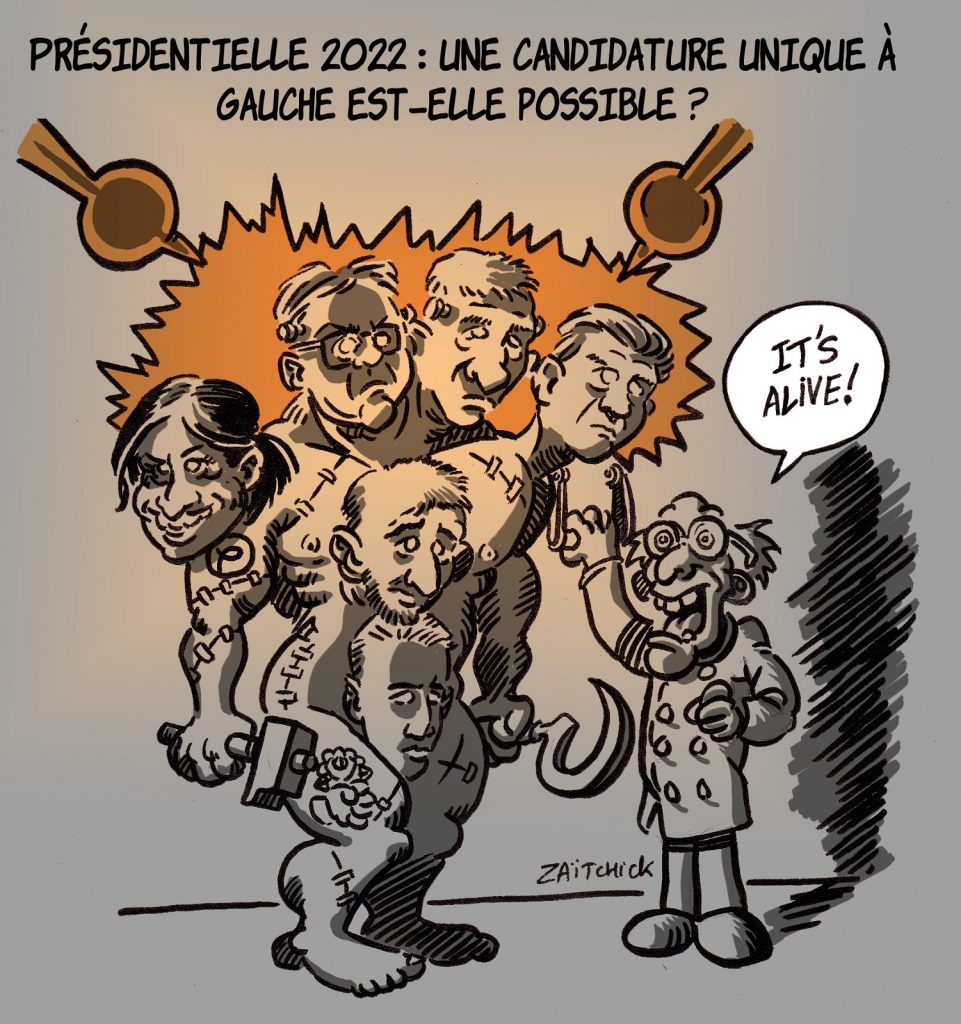 dessin presse humour présidentielle 2022 image drôle candidature union gauche