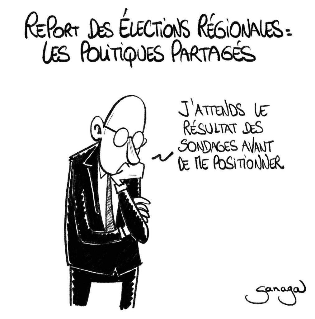 dessin presse humour coronavirus covid19 image drôle report élections régionales