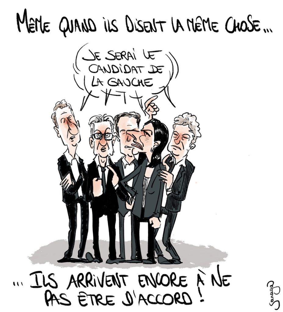 dessin presse humour élection présidentielle 2022 image drôle candidature gauche